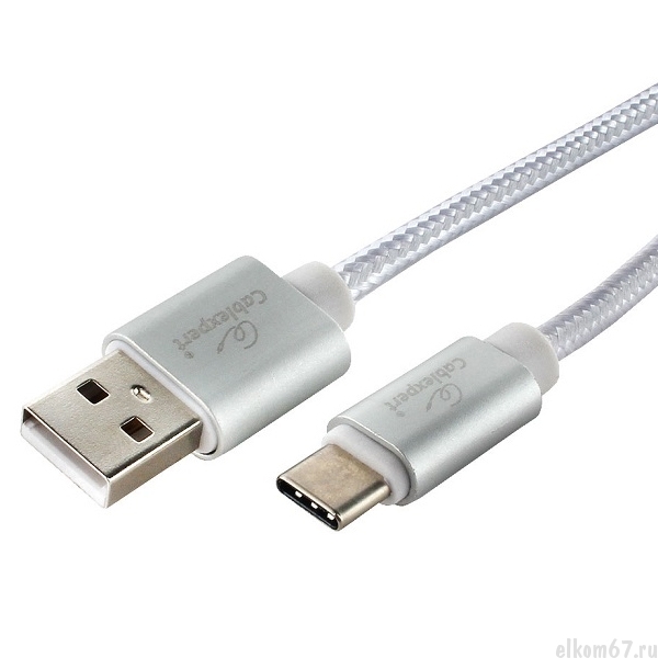  USB 2.0 Cablexpert, AM/Type-C,  Platinum,  1, 